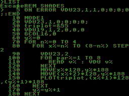 Screenshot of text with a pattered fill applied