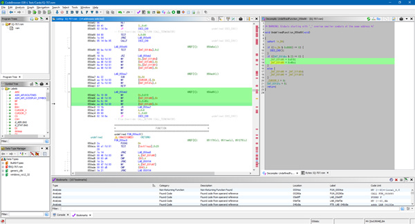Screenshot of Ghidra showing the disassembly and decompilation of a routine in the IQ-707 ROM that appears to relate to the screen resolution