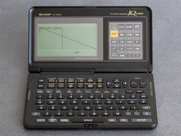Photo of an IQ-8000 drawing a diagonal line from the top left to the bottom right of the whole screen