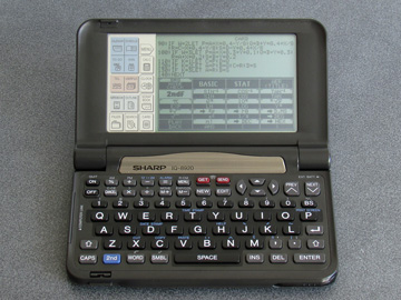 Photo of an IQ-8920 editing a program in 40x8 text mode